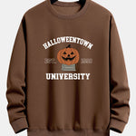 Halloween Pumpkin Town Print Relax Fit Sweatshirt