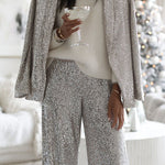Special Treat Sequin Lapel Party Loose Blazer