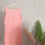 Margovil Buttons U Neck Sleeveless Striped Dress with Pockets