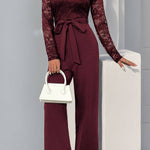 Elegant lace panel jumpsuit