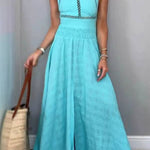 Sleeveless Lace-up Maxi Dress Backless Dress