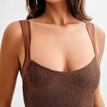 Midnight Fantasy Sequin Mesh Shoulder Strap Open Back Stretch Maxi Dress
