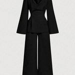 High Waisted Loose Solid Color Split-Joint Pants Trousers
