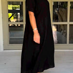 Classy Plain Half Sleeve Midi Dress