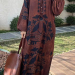 Ethnic Printed Long-sleeved Dress