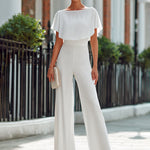 Cape-Style Wide-Leg Tailored Jumpsuit