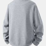 Long Sleeve Smiley Face Print 2 In 1 Waffle T-Shirt