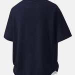 Relax Fit Milano Print 2 In 1 Notched Collar Waffle T-Shirt