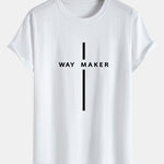 Way Maker Stripe Print Cotton Arc Hem T-Shirt