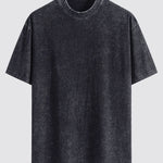 Basic Washed Distressed Drop Shoulder Oversize T-Shirt
