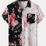 Two Tone Floral Print Shirt & Swim Shorts