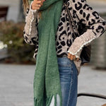Sweet and Cool Leopard Print Lace Collar Button Sleeve Cardigan