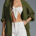 Casual top lapel long sleeve knitted jacket