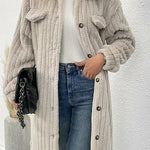 fur lapel plush top coat