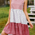 Polka dot mosaic large swing dress