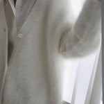 Solid Color Loose V-neck Long-sleeved Lazy Knitted Cardigan