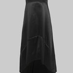 High-Low Loose Solid Color Split-Joint Round-Neck Midi Dresses