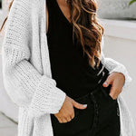 Drop Shoulder Open Front Knit Oversized Sweater Cardigan