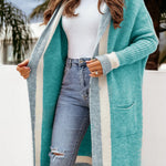 Autumn and winter casual all-match hooded long cardigan sweater jacket