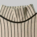 Long Sleeves Skinny Contrast Color Striped High Neck Midi Dresses Sweater Dresses