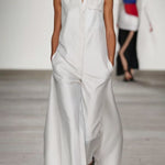 Loose Sleeveless Pockets Solid Color Lapel Jumpsuits