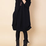 A-line Long Sleeves Pleated Solid Color Round-neck Dresses Maxi Dresses