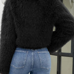 Stylish Long Sleeve Short Casual Faux Fur Jacket