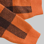 Long Sleeves Contrast Color Plaid Mock Neck Sweater Tops