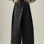 Loose Wide Leg Asymmetric Solid Color Casual Pants Bottoms Trousers