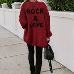 Drop Shoulder Open Front Knit Oversized Sweater Cardigan