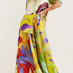 Silk Skirt and Skirt in Multi
