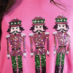 Christmas Guard Sequined Loose Casual Sweatshirt