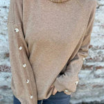 women's casual turtleneck button sweater