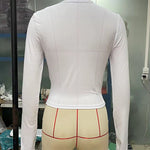 Long Sleeves Skinny Hollow Solid Color Round-Neck T-Shirts Tops