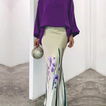 Long Sleeves Loose Hollow Solid Color Round-Neck Blouses&Shirts Tops