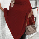 Elara ��� Faux Fur Trim Knit Poncho