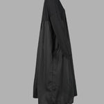 Simple Loose Black Split-Joint Long Sleeves Midi Dress