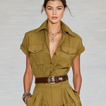 Women's Cotton Blend Lapel Single-breasted Short-sleeved Shirt Maxi Dress