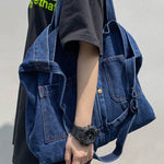 Casual Denim Split-Joint Solid Color Bags Accessories