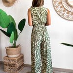 Summer Suit Swirl Print Sleeveless Jumpsuit