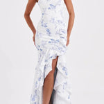 Sexy Off-shoulder Slim Fit Irregular Hem Maxi Dress