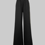 Loose Printed Solid Color Casual Pants Bottoms Trousers
