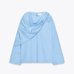 Meliora Striped Multi Position Scarf Long Sleeve H-line Shirt