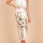 Wine Country Dates Floral Halter Neck Maxi Dress