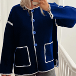 Fashionable Color-block Woolen Coat