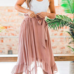 High waist irregular splicing all-match casual skirt
