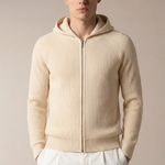 SIRO BEIGE CABLE KNIT HOODIE
