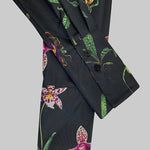 Long Sleeves Loose Asymmetric Flower Print Split-Joint Lapel Blouses&Shirts Tops