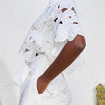 Redefining Elegance Floral Lace Cropped Shirt and Belt Pocketed Wide Leg Pants Set