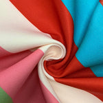 Flared Sleeves Multi-Colored Striped Lapel Jackets Outerwear